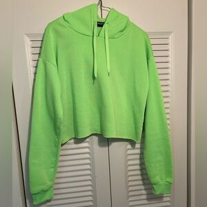 Neon Green Cropped Hoodie